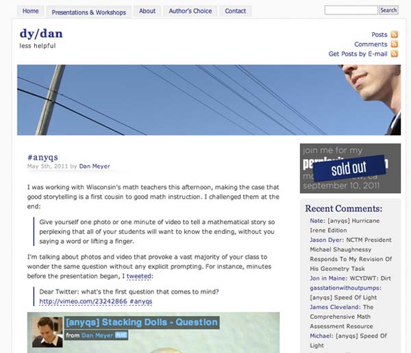 Dan Meyer weblog